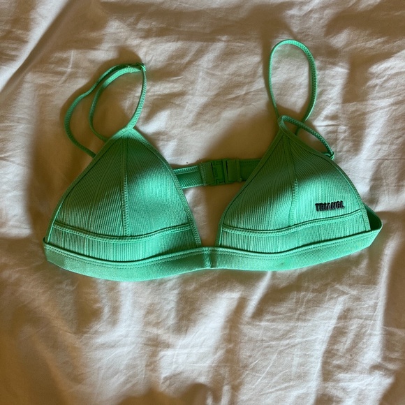 Triangle Twister Star Studded Bikini Top in Green - Picture 2 of 5
